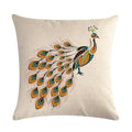 Peacock Linen Cushion Cover 45*45cm by Axyaa