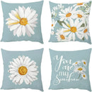 Axyaa Daisy Linen Cushion Cover, 40x40 50x50, Fall Decor for Home & Garden