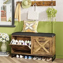 Axyaa Entryway Shoe Cabinet with Flip Drawers, Coat Rack & Storage Bench