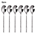 Axyaa Sliverware Set: 30Pcs Stainless Steel Cutlery with Bamboo Handle