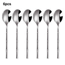Axyaa Sliverware Set: 30Pcs Stainless Steel Cutlery with Bamboo Handle