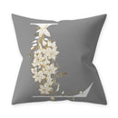 Axyaa Grey Flowery Print Alphabetic Cushion Cover for Home Sofa Decor 45x45cm