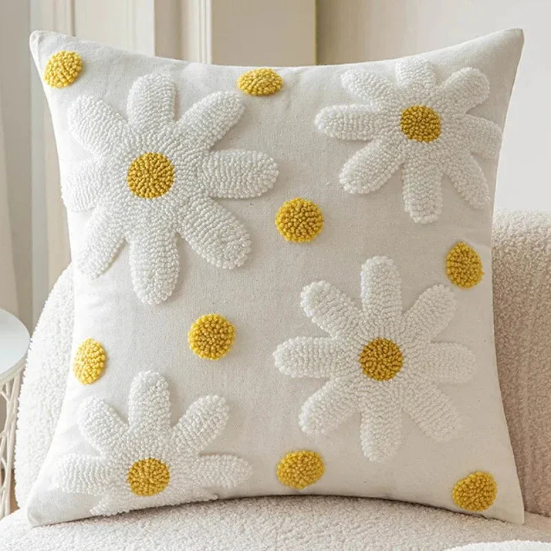 Axyaa Simple Flower Sofa Pillow Covers - Home Bed Decor