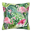 Axyaa Flamingo & Tropical Floral Pillow Cover Pattern for Sofa, Bedroom, Car