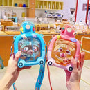 Axyaa Kawaii Bear Kids Water Bottle 1000ml with Straw - BPA Free, Cute Design