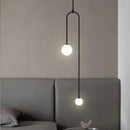 Axyaa Glass Ball Vertical Chandelier - Nordic Geometric Pendant Light