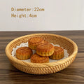 Axyaa Rattan Woven Basket: Kitchen & Home Decor Organizer, Fruit Bread Food Storage