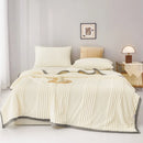 Axyaa Striped Flannel Throw Blanket - Soft & Warm for Kids & Adults