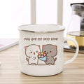 Axyaa Cute Animal Enamel Cup Breakfast Mug Set