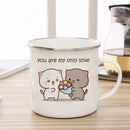 Axyaa Cute Animal Enamel Cup Breakfast Mug Set