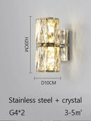 Nordic Crystal Stainless Steel Wall Light by Axyaa - Luxury Home Decor Lighting
