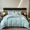 Axyaa Long Staple Cotton Bedding Set: 4-Piece Matte Sheet & Duvet Cover in Pure Cotton