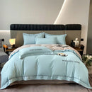 Axyaa Long Staple Cotton Bedding Set: 4-Piece Matte Sheet & Duvet Cover in Pure Cotton