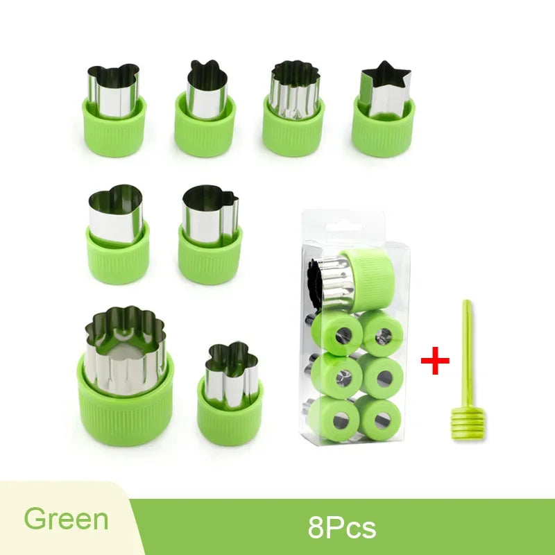 Axyaa Stainless Steel Fruit & Vegetable Cutter Set Heart/Flower Shape Mold