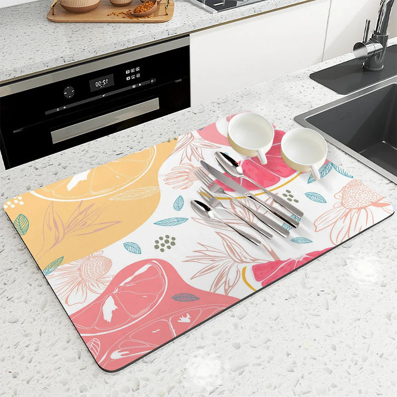 Axyaa Non-Slip Absorbent Drying Mat for Kitchen Counter and Tableware