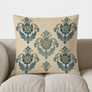 Axyaa Blue & Gold Floral Pattern Pillow Cover - Elegant and Stylish Home Decor