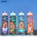 Axyaa Kids Cartoon Water Bottle with Straw, Large Capacity & Portable