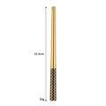 Axyaa Golden Glossy Stainless Steel Korean Chopsticks - Reusable Dinner Tableware