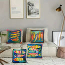Colorful Fish Pattern Pillow Cover by Axyaa - Sofa Bedroom Car Cushion Cover