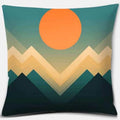 Geometric Mountains & Colorful Birds Pillow Covers by Axyaa