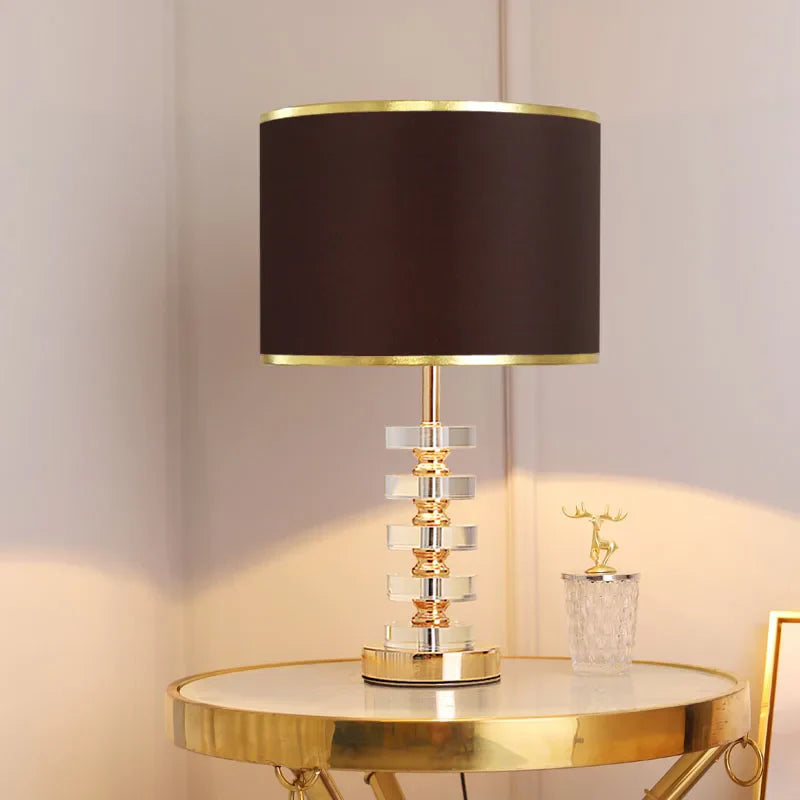 Axyaa Crystal Table Lamp: Modern American Style for Living Room and Bedroom