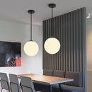 Axyaa Nordic Glass Pendant Lights Round White Ball Luminaires for Home Decoration