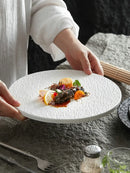 Axyaa 10" Stone Grain Ceramic Steak & Sushi Plate