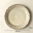 Axyaa Ceramic Dinner Plate Set - Retro Relief Steak Pasta Fish Molecular Cuisine Specialty