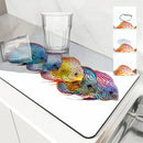 Axyaa Marine Fish Color Absorbent Kitchen Drying Mat