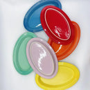 Axyaa French Rainbow Ceramic Elliptical Plate 25cm - Light Stoneware Shallow Dish