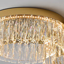 Axyaa Gold Crystal Round Ceiling Light for Home Living Dining Bedroom Study