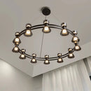 Axyaa Modern Glass Chandeliers Black/Gold Pendant Lights for Luxury Decor