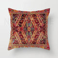 Axyaa Red Plush Moroccan Ethnic Sofa Cushion Cover -  Customizable 40x40 50x50 60x60