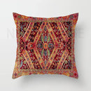 Axyaa Red Plush Moroccan Ethnic Sofa Cushion Cover -  Customizable 40x40 50x50 60x60