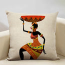 Axyaa African Woman Geometric Pillow Cover Ethnic Sofa Decoration