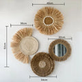 Rattan Grass Weaving Wall Decor, Moroccan Style, Axyaa Livingroom Bedroom Background