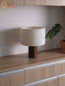 Axyaa Solid Wood Table Lamp LED E27 Modern Indoor Lighting for Living Room, Bedroom, and Study