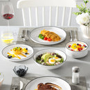 Axyaa 24/48 Piece Black Rim Porcelain Dinnerware Set - Service for 6/12