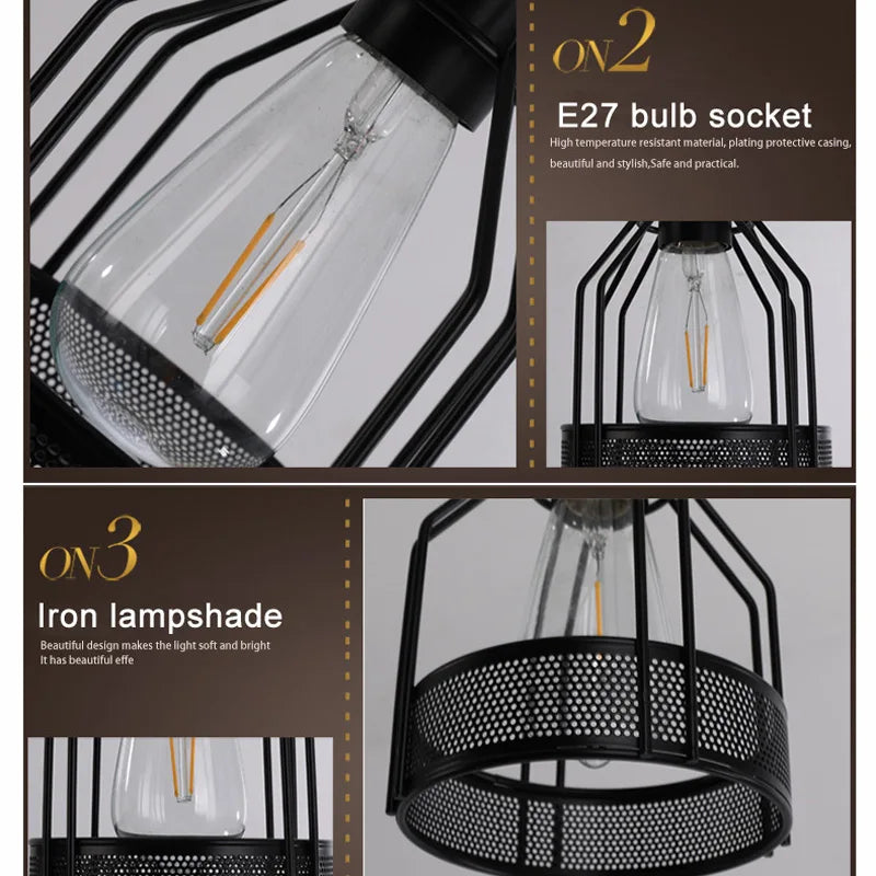 Axyaa Retro Loft Chandelier Industrial Style Pendant Lamp for Living Room