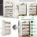 Axyaa Shoe Cabinet with 5 Flip and Storage Drawers for Organized Shoe Storage
