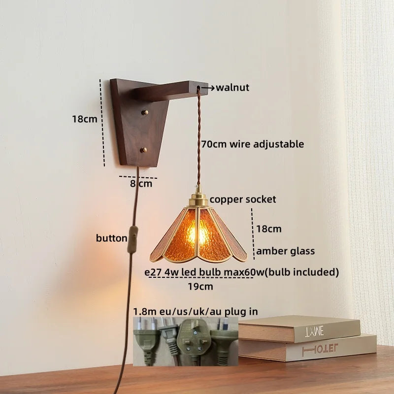 Axyaa Modern LED Glass Wall Sconce Nordic Stair Light Fixture