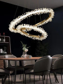 Luxury Crystal Pendant LED Chandelier by Axyaa - Designer Dimmable Circle Fixture