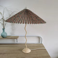 Axyaa Vintage Pleated Umbrella Light Bedside Lamp for Living Room, Bedroom, Study