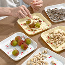 Axyaa Cherry Pattern Dessert Plates Set of 4 - Reusable Square Snack Dishes