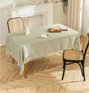 Geometric Cotton Tablecloth by Axyaa: Checkered Kitchen, Wedding & Holiday Decor