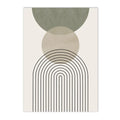 Axyaa Sage Green Botanical Wall Art Canvas Painting - Nordic Geometric Abstract Decor