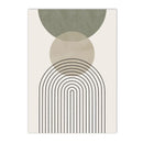 Axyaa Sage Green Botanical Wall Art Canvas Painting - Nordic Geometric Abstract Decor