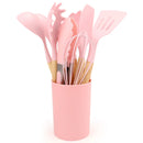 Silicone Kitchen Utensils Set with Storage Bucket - Axyaa Brand