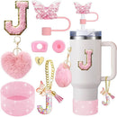 Axyaa Cup Accessories Set for 30oz 40oz Stanley Cup - Silicone Boot, Handle Charm, Initials Sticker