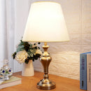 Axyaa Retro Copper Table Lamp with LED and Fabric Lampshade
